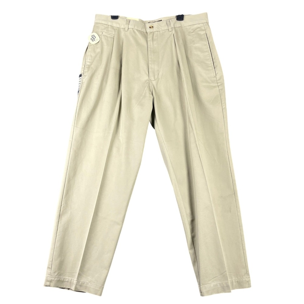 Bugle Boy Vintage 90s Khaki Pants‎ Mens 38x31 Double Pleat Comfort Fit Preppy